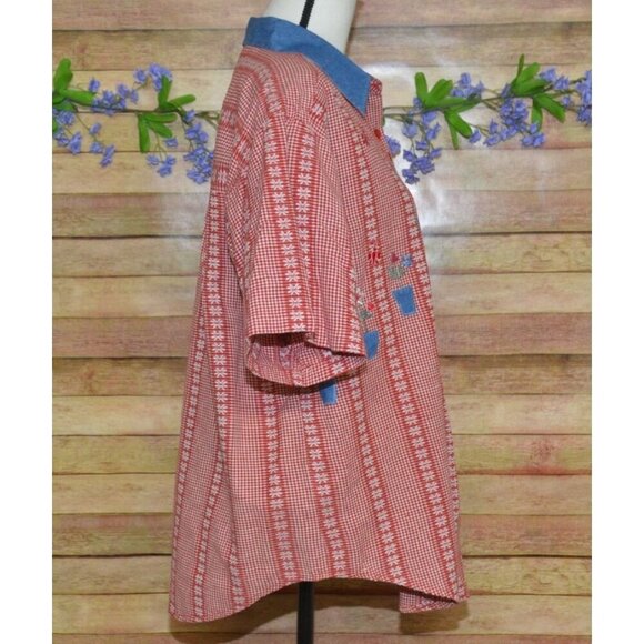 Vintage Citi Craze Women's Embroidered Floral Button Front Shirt 18W Granny Core - Picture 6 of 11